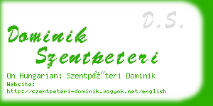 dominik szentpeteri business card